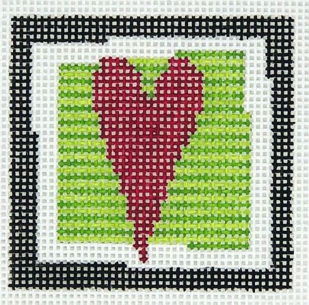 click here to view larger image of Heart w/Stripes (hand painted canvases)