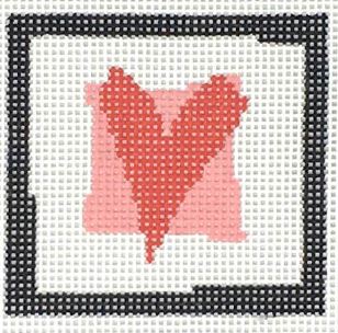 click here to view larger image of First Stitch Kit - Pink Heart (needlepoint kits)
