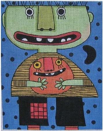 click here to view larger image of Green Meanie (hand painted canvases)