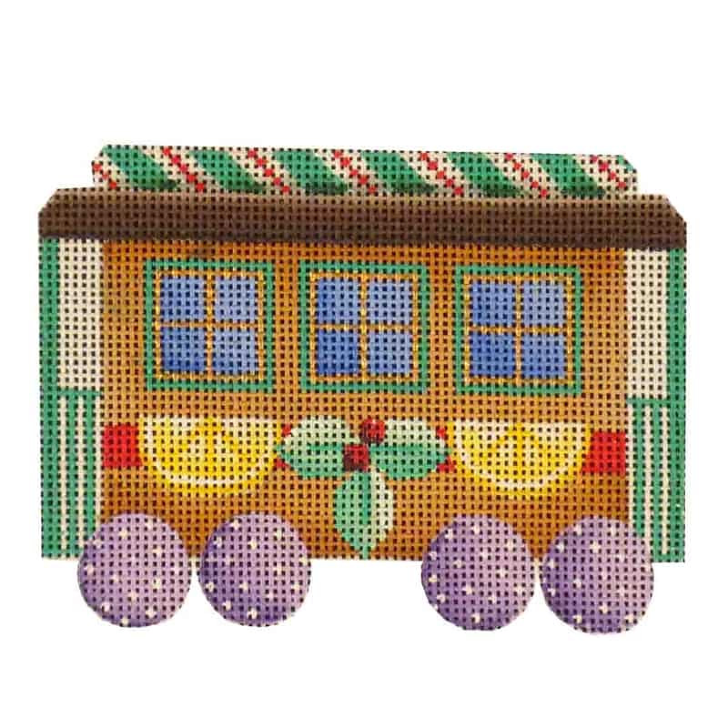 click here to view larger image of Gingerbread Green Car (hand painted canvases)