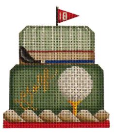 click here to view larger image of Golfing Baby Cake (hand painted canvases)