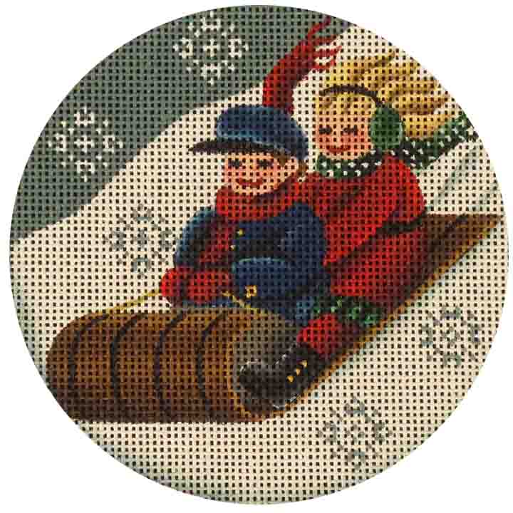 click here to view larger image of Sledding Children (hand painted canvases)