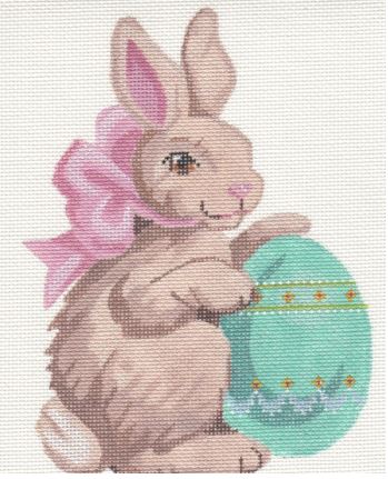click here to view larger image of Bunny w/Egg on Right (hand painted canvases)