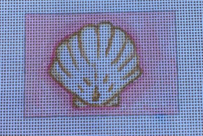 click here to view larger image of Shell on Pink (hand painted canvases)