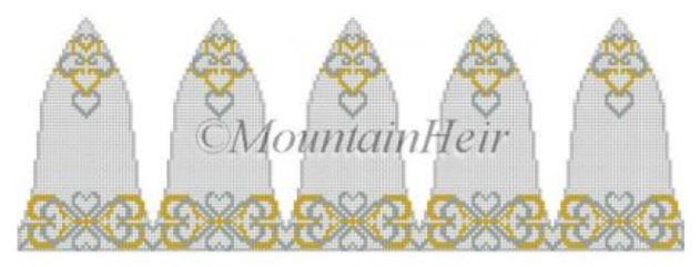 click here to view larger image of Wedding Silver/Gold Hearts Bell  (hand painted canvases)