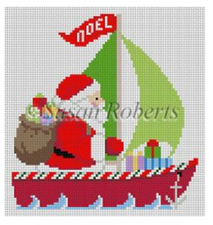 click here to view larger image of Sailing Santa   (hand painted canvases)