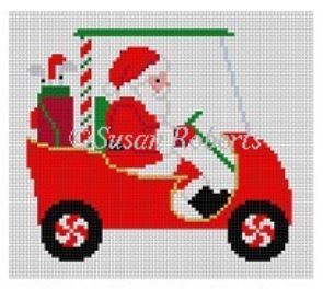 click here to view larger image of Golf Cart Santa (hand painted canvases)