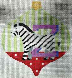 click here to view larger image of Z Zebra Bauble (hand painted canvases)