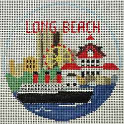 click here to view larger image of Long Beach Round (hand painted canvases)