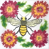 click here to view larger image of Honey Bee/Tulips/Blossoms (hand painted canvases)