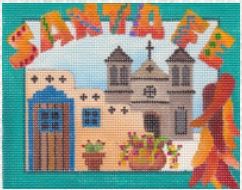 click here to view larger image of Postcard - Santa Fe (hand painted canvases)