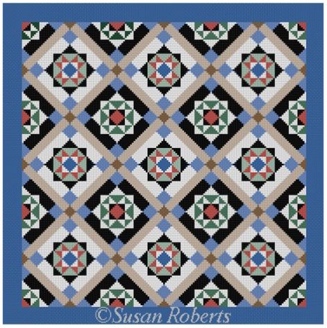 click here to view larger image of Quilt - Queens Courtyard (hand painted canvases)