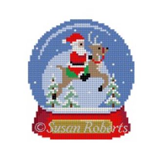 click here to view larger image of Snow Globe - Santa Riding Reindeer (hand painted canvases)