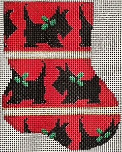 click here to view larger image of Scottie Repeat Mini Sock (hand painted canvases)