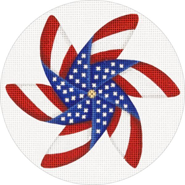 click here to view larger image of Stripes Pinwheel Ornament (hand painted canvases)