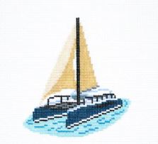 click here to view larger image of Catamaran Boat (hand painted canvases)