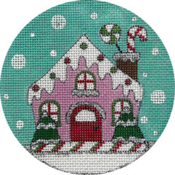 click here to view larger image of Pink Gingerbread House (hand painted canvases)