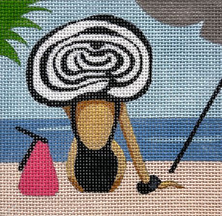 click here to view larger image of Girl in Black Bathing Suit (hand painted canvases)