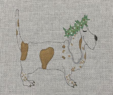 click here to view larger image of Festive Hound/Wreath (hand painted canvases)