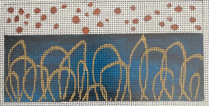 click here to view larger image of Blue/Gold Pattern (hand painted canvases)