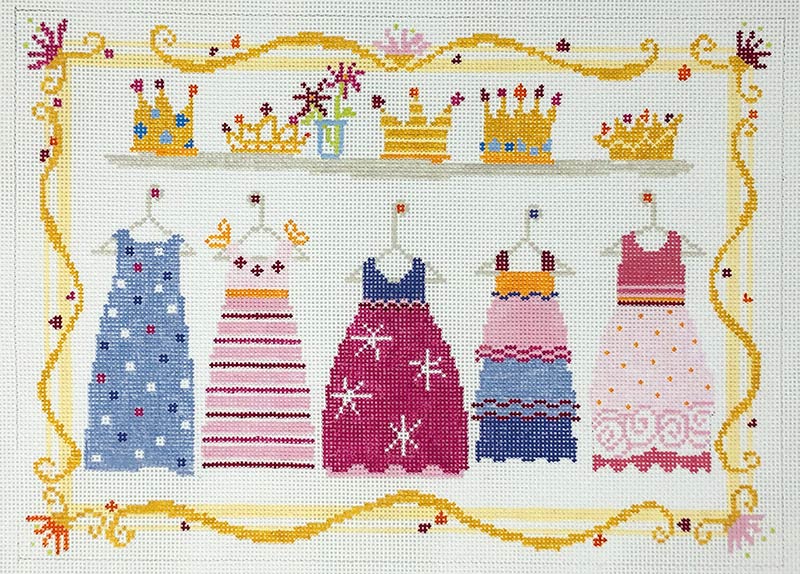 click here to view larger image of Crowns and Gowns (hand painted canvases)