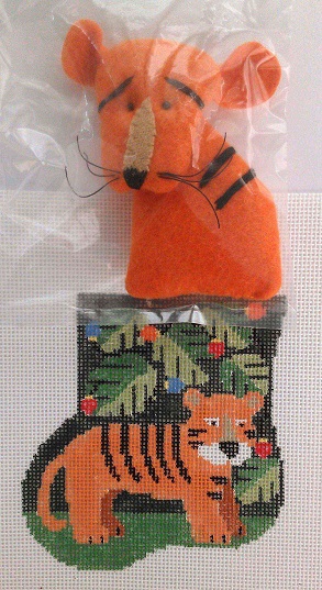 click here to view larger image of Jungle Tiger w/Tiger Mini Sock (hand painted canvases)