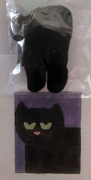 click here to view larger image of Fraidy Cat Treat Bag w/Cat (hand painted canvases)