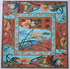 click here to view larger image of Ming 1 - Mandarin Pillow (hand painted canvases)