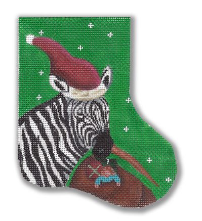 click here to view larger image of Zebra w/Sack of Toys (hand painted canvases)