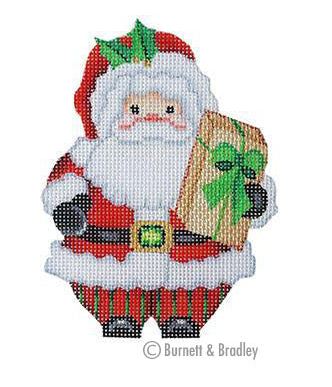 click here to view larger image of Mini Santa w/Present (hand painted canvases)
