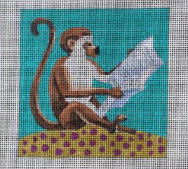 click here to view larger image of Monkey Reading Newspaper (hand painted canvases)