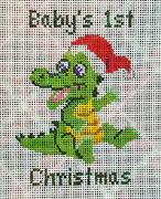 click here to view larger image of Baby Alligator - Baby's First Christmas  (hand painted canvases)