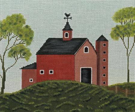 click here to view larger image of Red Barn w/Silo (hand painted canvases)