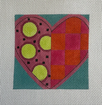 click here to view larger image of Heart Pincushion (hand painted canvases)