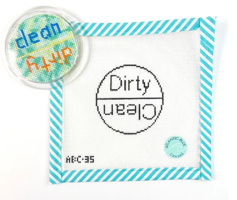 click here to view larger image of Clean/Dirty Dishwasher Sign  (hand painted canvases)