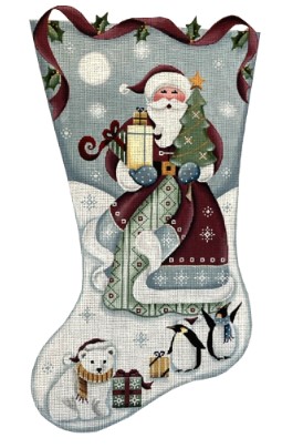 click here to view larger image of Santa Stocking  (hand painted canvases)