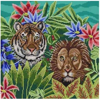 click here to view larger image of Tiger and Lion (hand painted canvases)