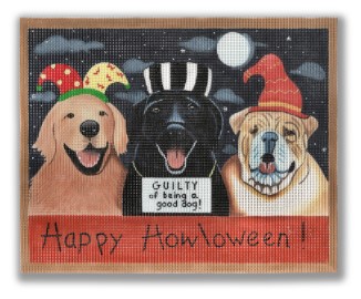 click here to view larger image of Happy Howloween - Dogs (hand painted canvases)