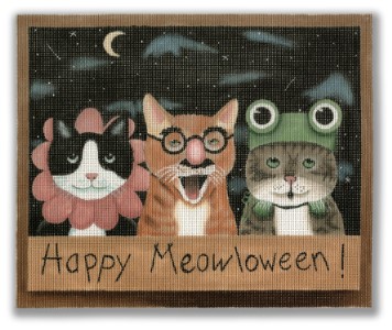 click here to view larger image of Happy Howloween - Cats (hand painted canvases)