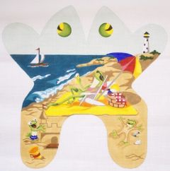 click here to view larger image of Beach Buddy Frog (hand painted canvases)