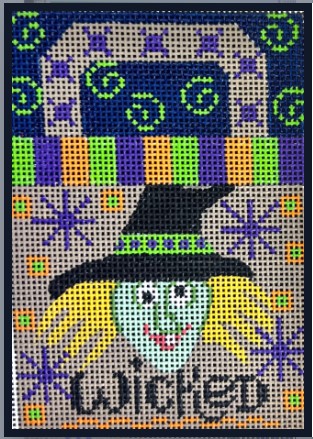 click here to view larger image of Wicked Witch Treat Bag (hand painted canvases)