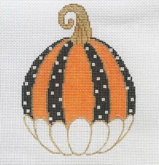 click here to view larger image of Polka Dot Scallop Pumpkin  (hand painted canvases)