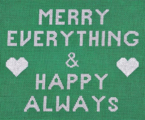 click here to view larger image of Merry Everything & Happy Always - Green (hand painted canvases)