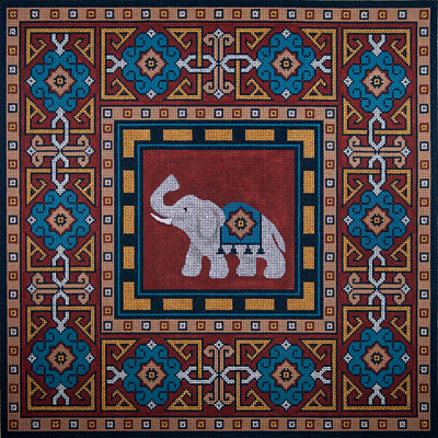 click here to view larger image of Elephant on Persian Rug  (hand painted canvases)