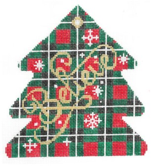 click here to view larger image of Tree Shaped Plaid Believe (hand painted canvases)