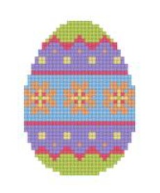 click here to view larger image of Floral Band Egg (hand painted canvases)