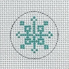 click here to view larger image of Key Fob/Turquoise Snowflake (hand painted canvases)