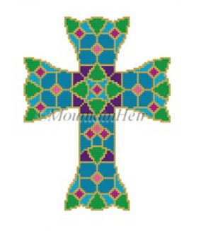 click here to view larger image of Cross/Jeweled (hand painted canvases)