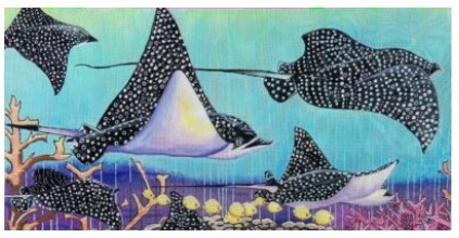 click here to view larger image of School of Rays (hand painted canvases)