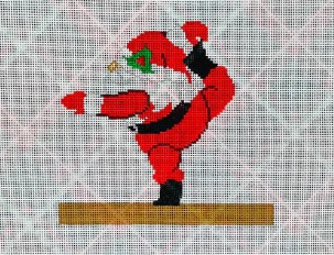 click here to view larger image of Gymnastics Santa (hand painted canvases)